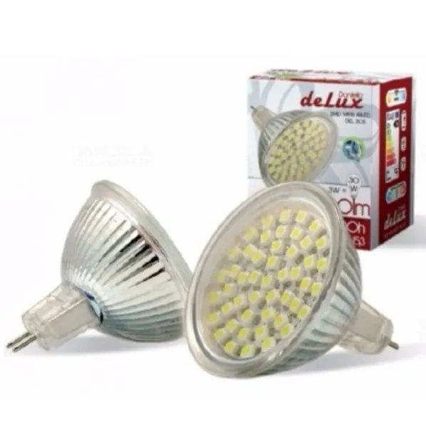 LED MR16 DEL305 deLux LED MR16 (SMD48led) 3W 12V AC/DC 190-210lm 4000K 120fokos sugárzási szög